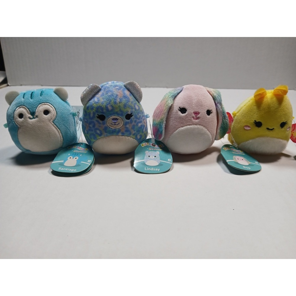 Squishmallows Micromallows 2.5" Plush Lot of 4 NWT Santiago Lindsay Bop Miry